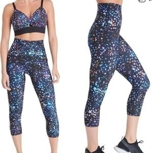 SPANX Blue Bootie Boost Active Cosmic Capri Leggings